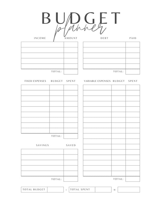 Budget Planner one