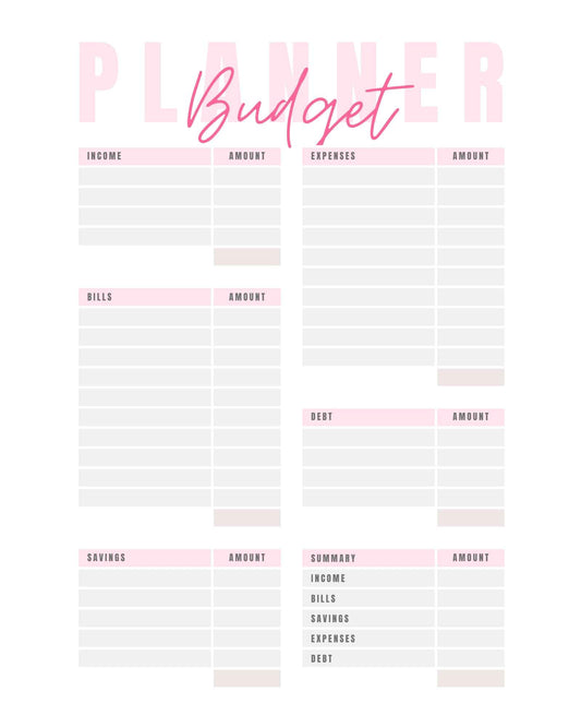 Pink Budget Planner